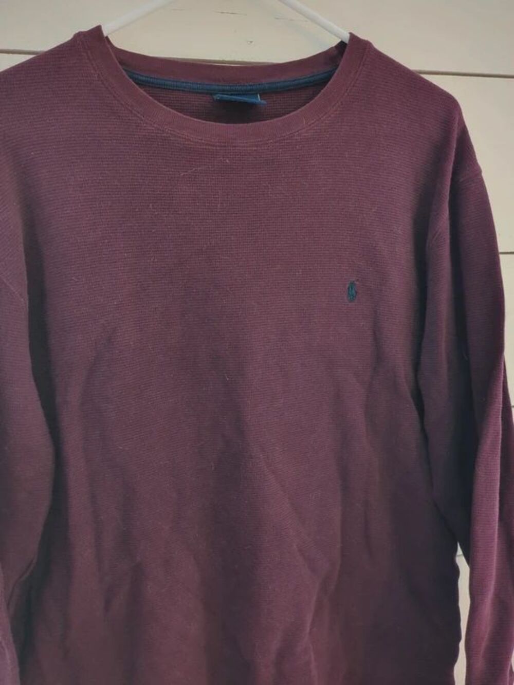 Polo Ralph Lauren men's XL 100% cotton burgundy waffle knit  t-shirt
